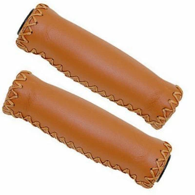 VELO Poignées De Guidon Vélo En Cuir Véritable Marron – Image 3
