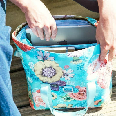 Sacoche Vélo Arrière Shopper Basil Bloom Field Bleu Ciel 20L – Image 5